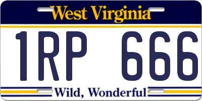 WV license plate 1RP666