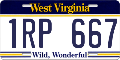 WV license plate 1RP667