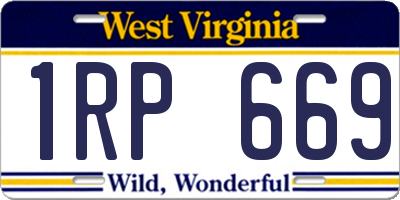WV license plate 1RP669