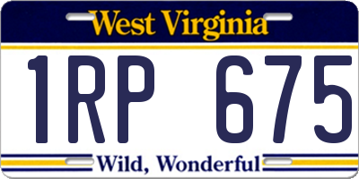 WV license plate 1RP675