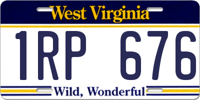 WV license plate 1RP676