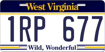 WV license plate 1RP677