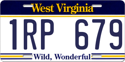 WV license plate 1RP679