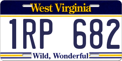 WV license plate 1RP682