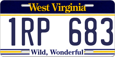 WV license plate 1RP683