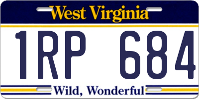 WV license plate 1RP684