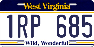 WV license plate 1RP685