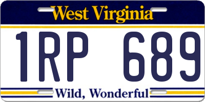 WV license plate 1RP689
