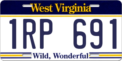 WV license plate 1RP691