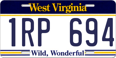 WV license plate 1RP694