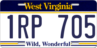 WV license plate 1RP705
