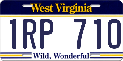 WV license plate 1RP710
