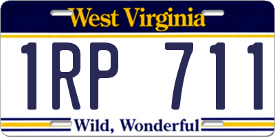 WV license plate 1RP711