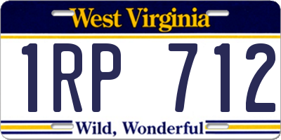 WV license plate 1RP712