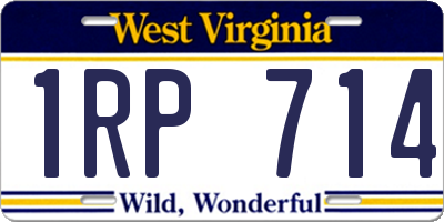 WV license plate 1RP714