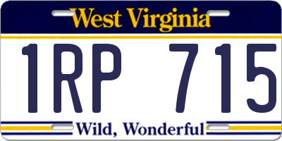 WV license plate 1RP715