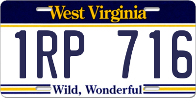 WV license plate 1RP716