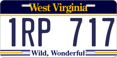 WV license plate 1RP717