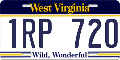 WV license plate 1RP720