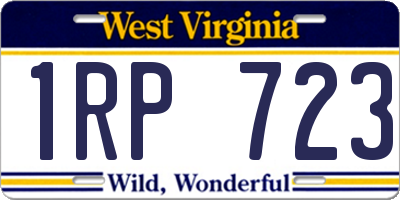 WV license plate 1RP723