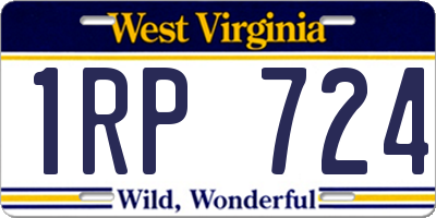 WV license plate 1RP724