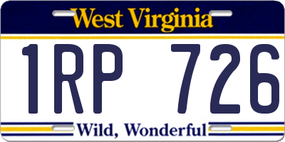 WV license plate 1RP726