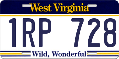WV license plate 1RP728