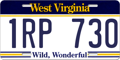WV license plate 1RP730