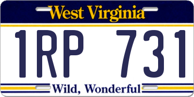 WV license plate 1RP731