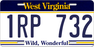 WV license plate 1RP732