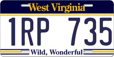 WV license plate 1RP735