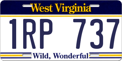 WV license plate 1RP737
