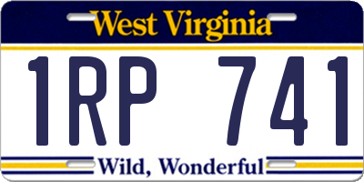 WV license plate 1RP741