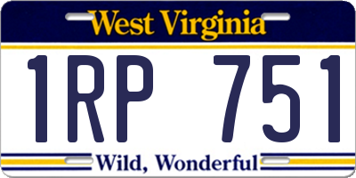 WV license plate 1RP751