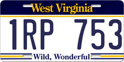 WV license plate 1RP753