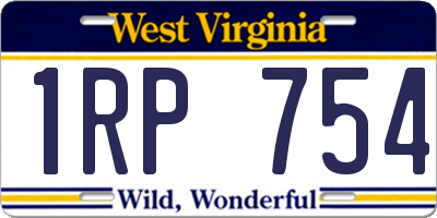 WV license plate 1RP754