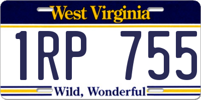 WV license plate 1RP755