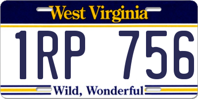 WV license plate 1RP756