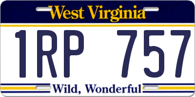 WV license plate 1RP757