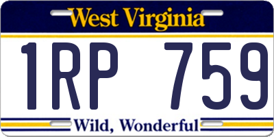 WV license plate 1RP759
