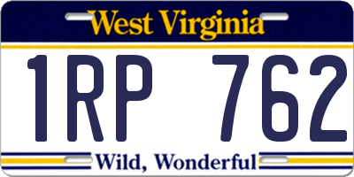 WV license plate 1RP762