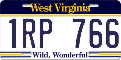 WV license plate 1RP766