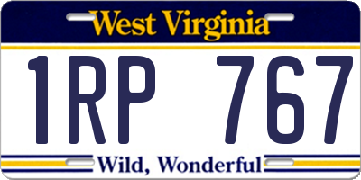WV license plate 1RP767