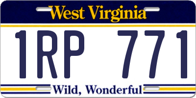 WV license plate 1RP771