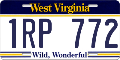 WV license plate 1RP772