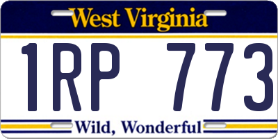 WV license plate 1RP773