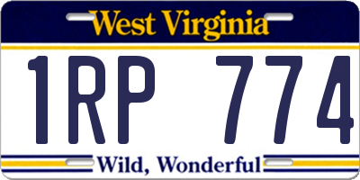 WV license plate 1RP774