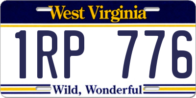 WV license plate 1RP776