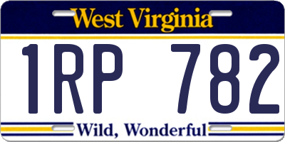 WV license plate 1RP782