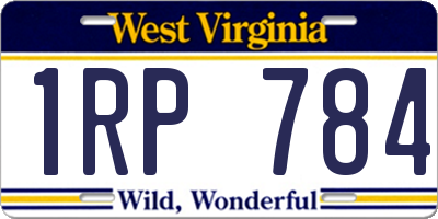 WV license plate 1RP784